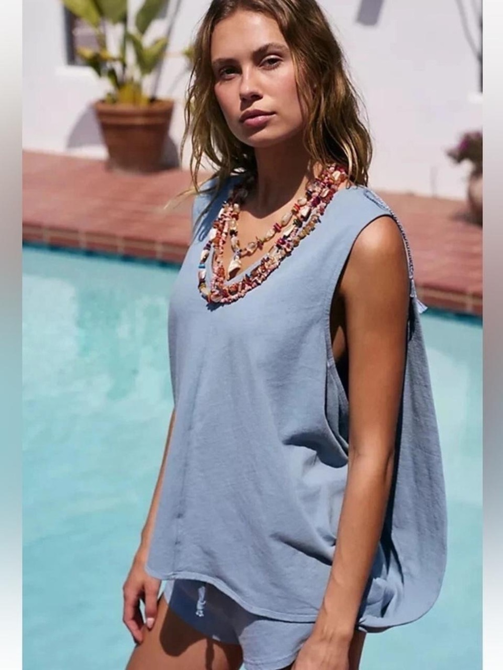 Free People FP Beach Free Est Santina Tank Top Dropped Armholes